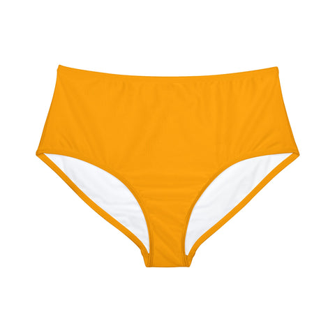 Summer Bright Orange High-Waist Hipster Bikini Bottom
