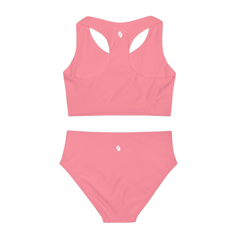 Willow Pink Kid/Tween Two Piece Swimsuit (solid colour)