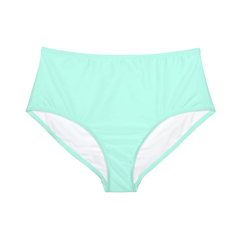 Summer Pastel Mint Green High-Waist Hipster Bikini Bottom