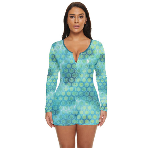 Sea The Turtle long sleeve boyleg swimsuit