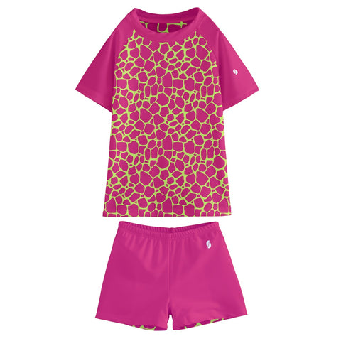 Vinnie Giraffe Kid/Tween swim t-shirt and shorts set