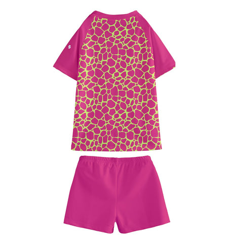 Vinnie Giraffe Kid/Tween swim t-shirt and shorts set