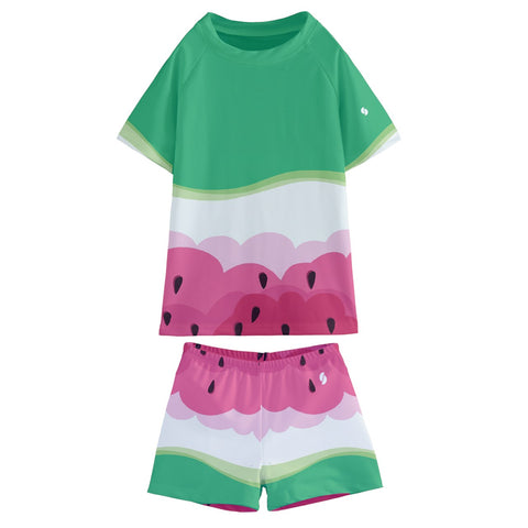 Pepper Watermelon Kid/Tween swim t-shirt and shorts set