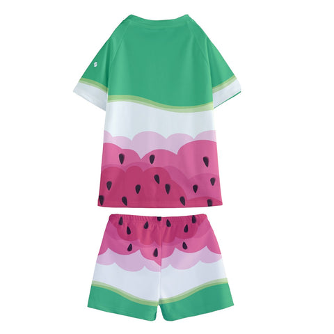 Pepper Watermelon Kid/Tween swim t-shirt and shorts set