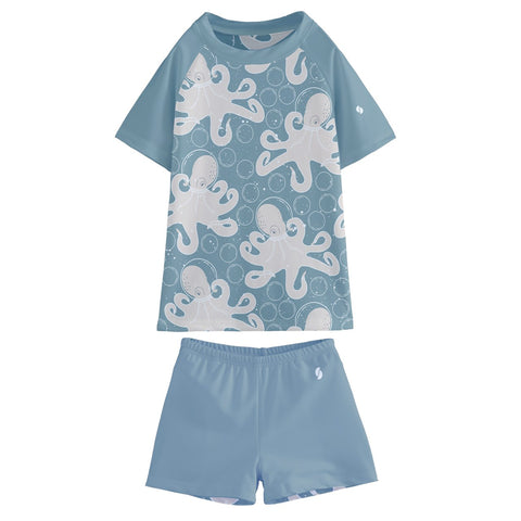 Otis Octopus Kid/Tween swim t-shirt and shorts set