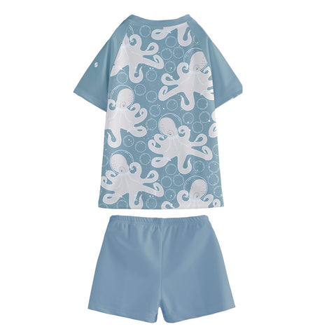 Otis Octopus Kid/Tween swim t-shirt and shorts set