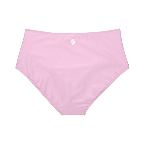 Summer Pastel Pink High-Waist Hipster Bikini Bottom