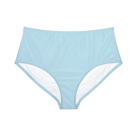 Summer Pastel Blue High-Waist Hipster Bikini Bottom