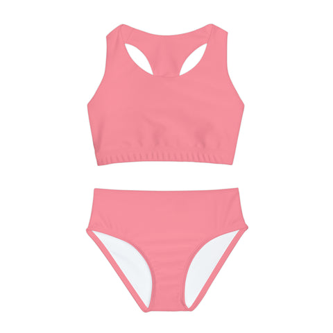 Willow Pink Kid/Tween Two Piece Swimsuit (solid colour)