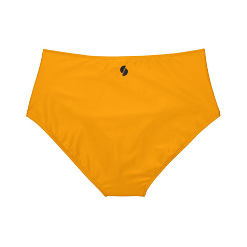 Summer Bright Orange High-Waist Hipster Bikini Bottom