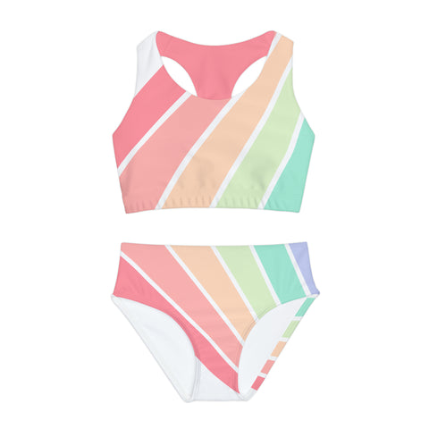 Willow Pastel Rainbow Kid/Tween Two Piece Swimsuit