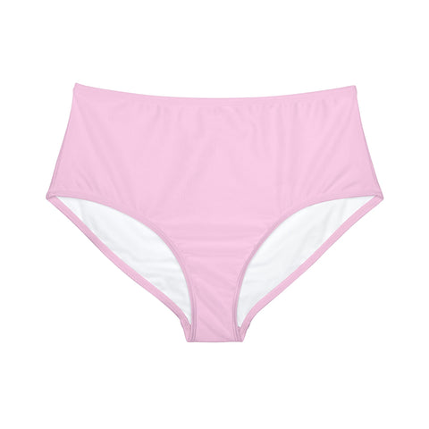 Summer Pastel Pink High-Waist Hipster Bikini Bottom