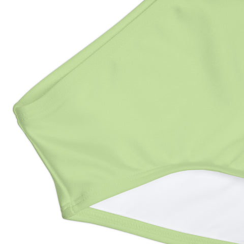 Pepper Soft Green Kid/Tween Two Piece Swimsuit (solid colour)