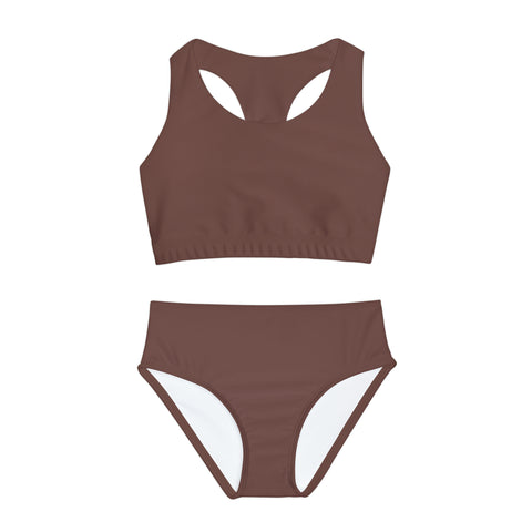 Milo Brown Kid/Tween Two Piece Swimsuit (solid colour)