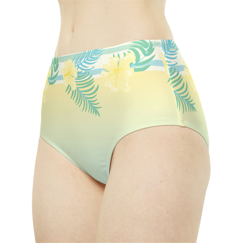 Sunny Hibiscus High-Waist Hipster Bikini Bottom