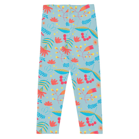 Izzy Bright Floral & Orange kid leggings