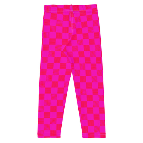 Taylor Cerise & Red Checkered Board kid leggings