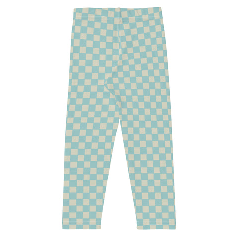 Ash Blue & Cream Checkered Board kid leggings