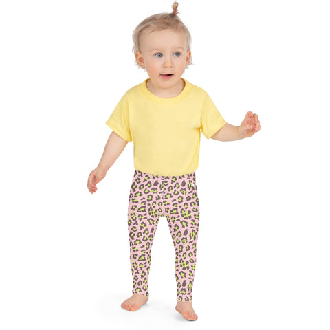 Dakota Lime & Pink Leopard kid leggings