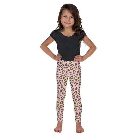 Dakota Lime & Pink Leopard kid leggings