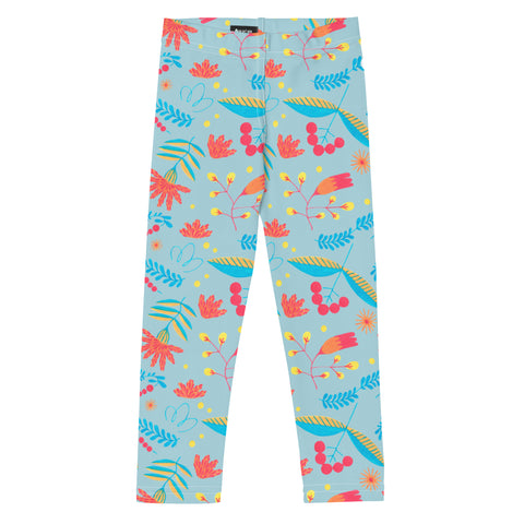 Izzy Bright Floral & Orange kid leggings