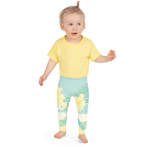 Maya Blue & Yellow Hibiscus kid leggings