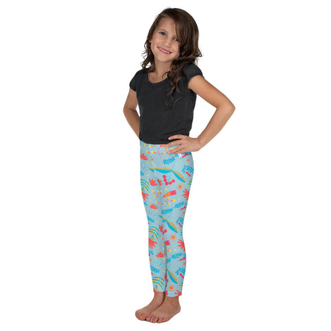 Izzy Bright Floral & Orange kid leggings