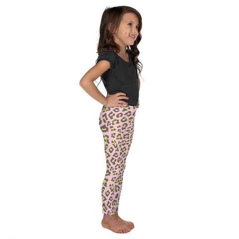 Dakota Lime & Pink Leopard kid leggings