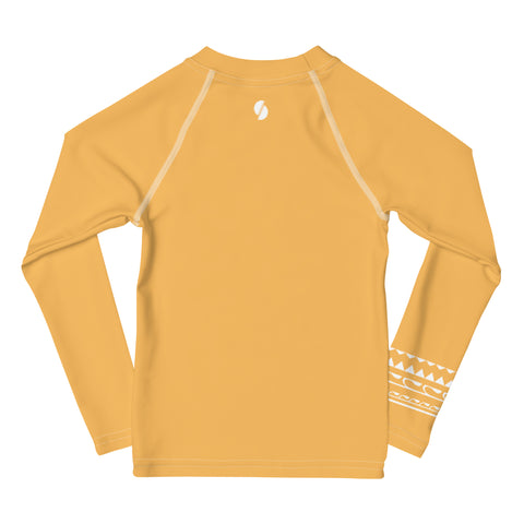 Izzy Orange kid long-sleeve rash guard swim top