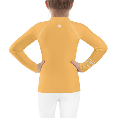 Izzy Orange kid long-sleeve rash guard swim top