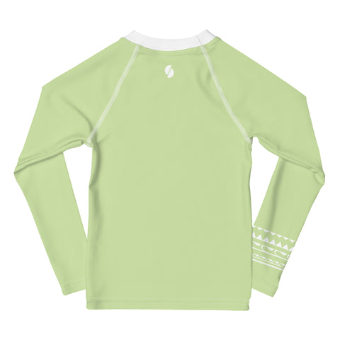 Pepper Light Green kid long sleeve rash guard swim top