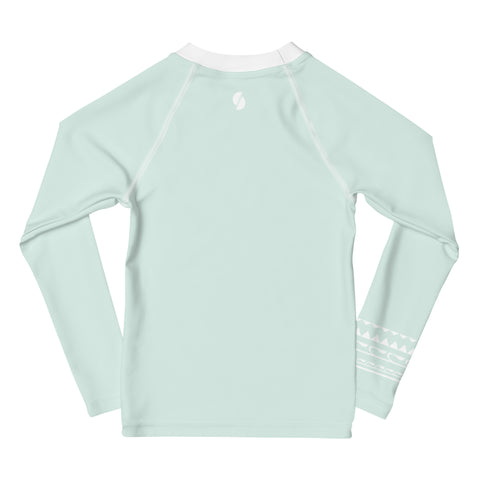 Reggie Light Green kid long sleeve rash guard swim top