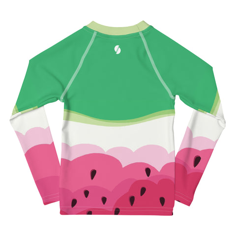 Pepper Watermelon kid long sleeve rash guard swim top