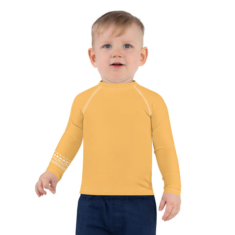 Izzy Orange kid long-sleeve rash guard swim top