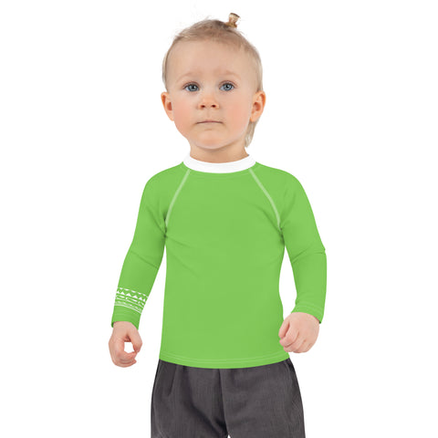 Lime Green kid long-sleeve rash guard swim top