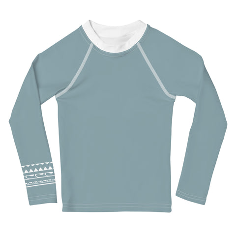 Otis Dirty Teal kid long sleeve rash guard swim top