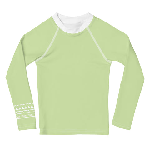 Pepper Light Green kid long sleeve rash guard swim top