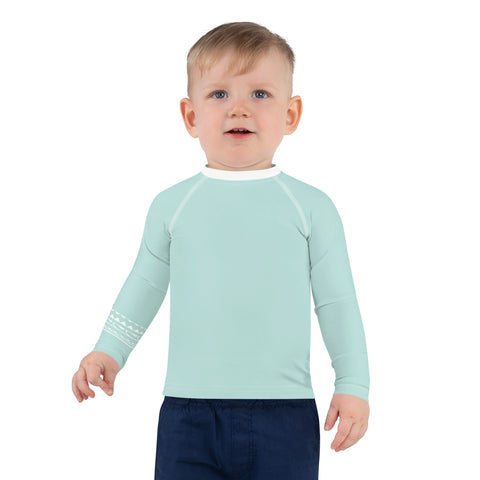 Maya Light Blue kid long-sleeve rash guard swim top