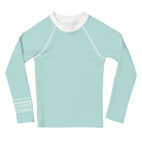 Maya Light Blue kid long-sleeve rash guard swim top