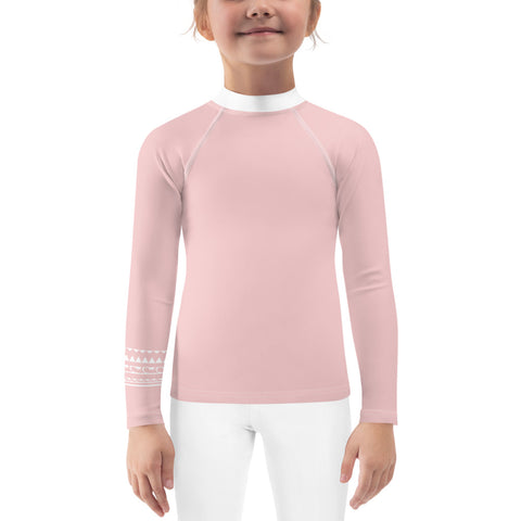 Poppie & Rosie Light Pink kid long sleeve rash guard swim top