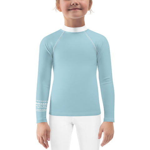 Prince Light Blue kid long sleeve rash guard swim top