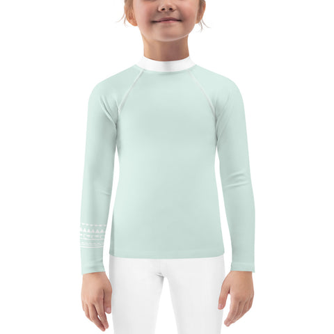 Reggie Light Green kid long sleeve rash guard swim top