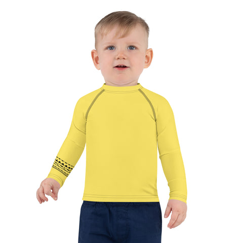 Sammy Bright Yellow kid long sleeve rash guard swim top