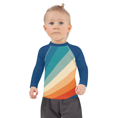 Meadow Retro Rainbow kid long-sleeve rash guard swim top