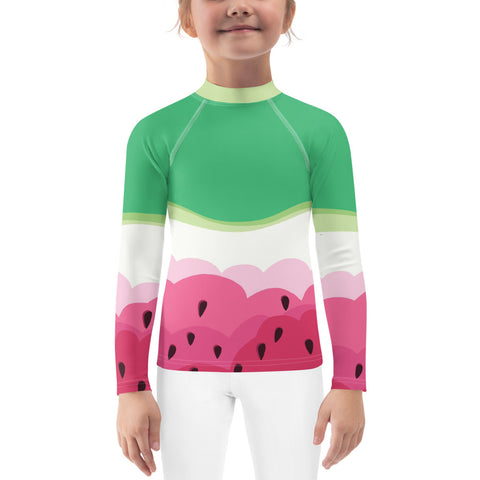 Pepper Watermelon kid long sleeve rash guard swim top