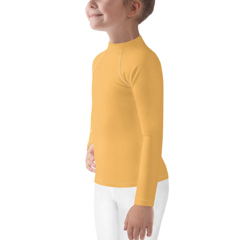 Izzy Orange kid long-sleeve rash guard swim top