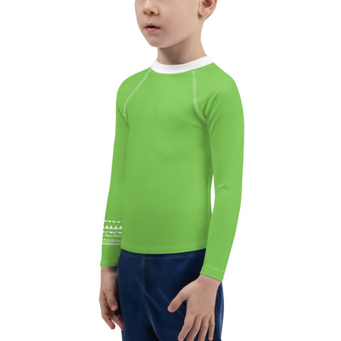 Lime Green kid long-sleeve rash guard swim top