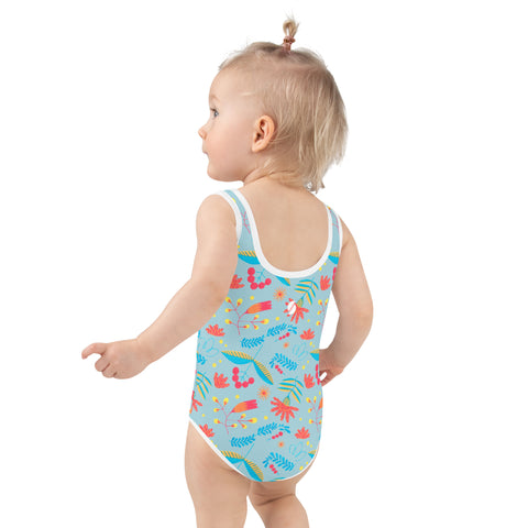 Izzy Bright Floral & Orange kid full swimsuit