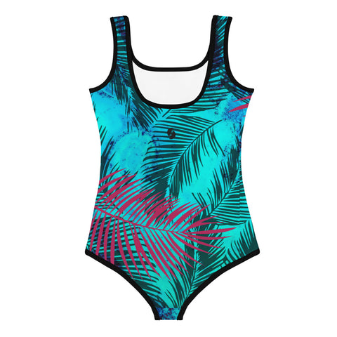 Toby Tropical Maroon and Teal kid full swimsuit