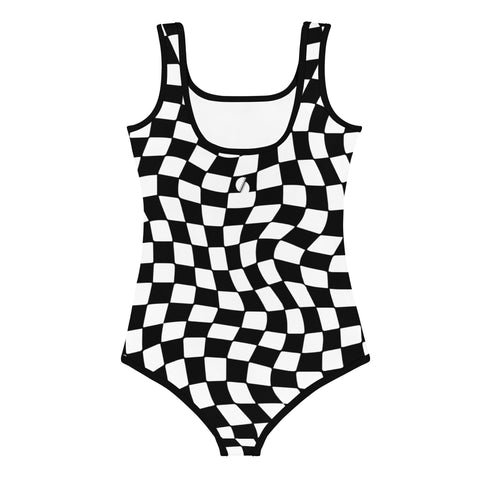 Scout Black & White Checkered kid full swimsuit